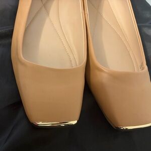 Alfani Tan Loafers with Metallic Tip